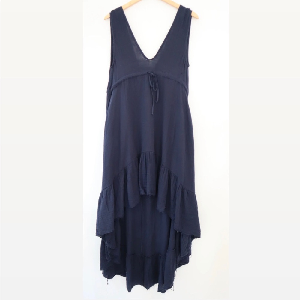 STARKx High Low Fringe Dress - Navy